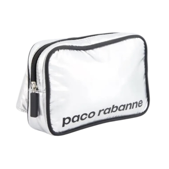 NEW PACO RABANNE  Fanny Pack Silver and Black Belt Bag - Picture 1 of 11